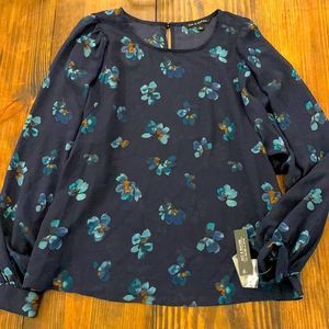 🆕 NWT Blue sheer long sleeve Zac & Rachel top